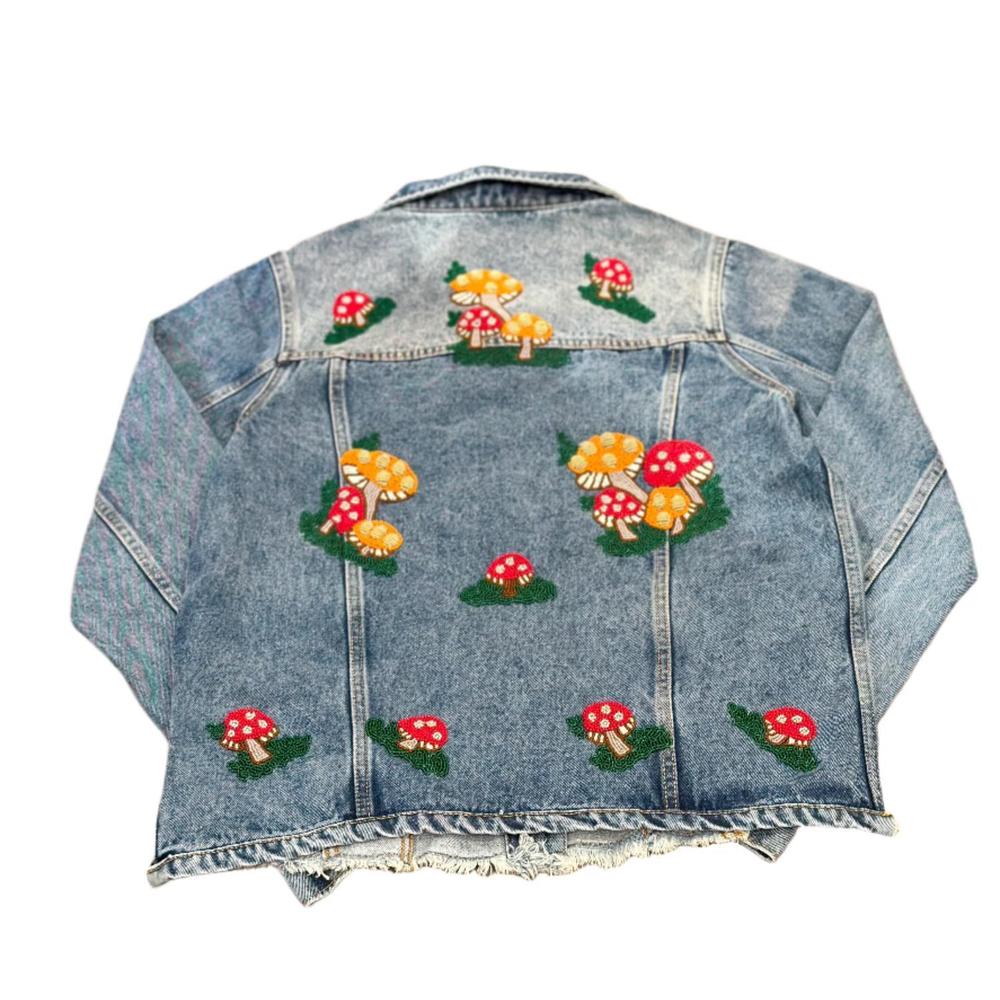NEW TIANA women mushroom denim jacket in blue